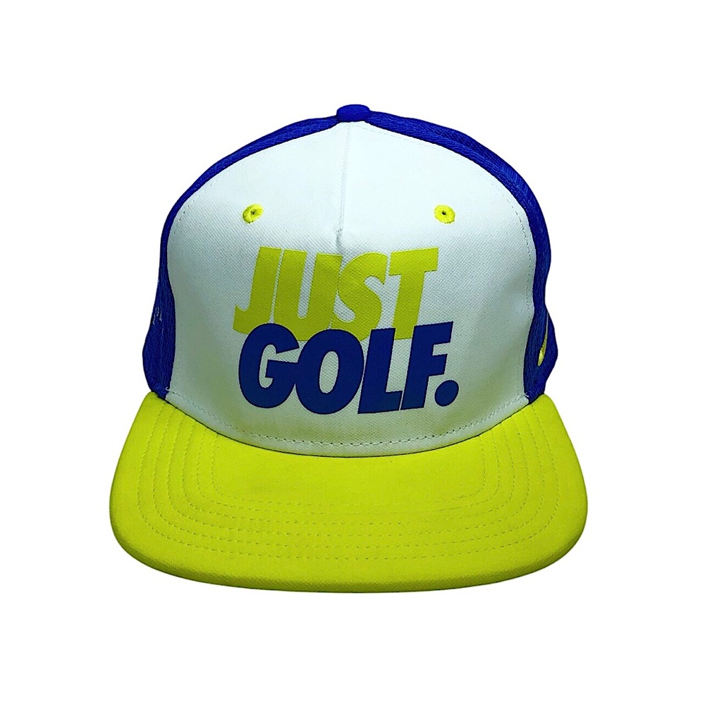 NIKEGOLF JUST GOLF (Seabrook Island Club) Blue White Yellow SnapBack Trucker Cap